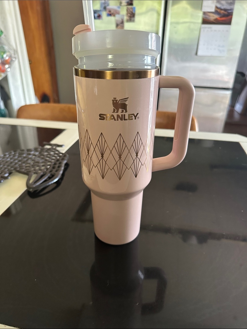 Stanley Pink Mug with Gold Accents